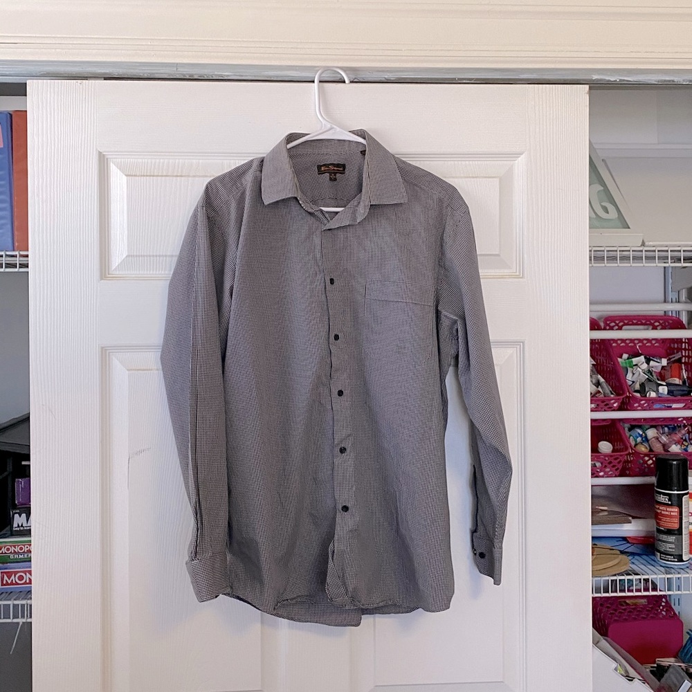 Vintage Ben Sherman black grey check pattern shirt